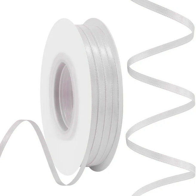리에본 포장 리본끈 선물포장 얇은 리본, 1개, 43m, 실버