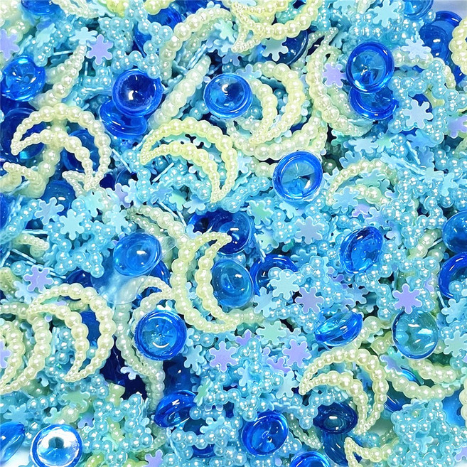 (10g)달 글리터 토핑 레진공예 데코덴 슬라임파츠재료, (H13-2)컬러스타 10g