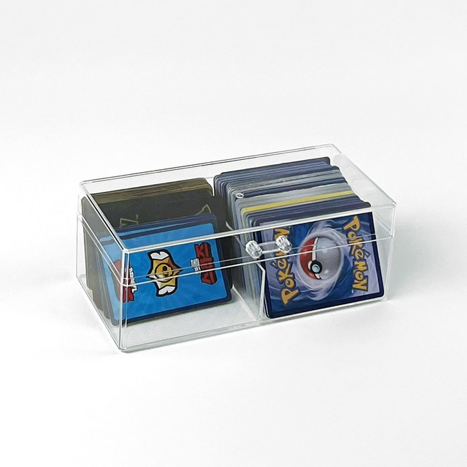 이지유 투명 포토카드 수납함 아크릴정리함 칸막이 포켓몬 다꾸 도무송 키링 탑로더 보관 케이스, 1개, 투명 확장형 2칸