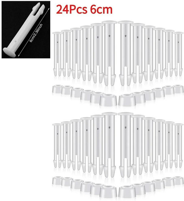 교체용 플라스틱 풀 조인트 핀 고무 도장 인텍스 라운드 잠금 못 삽입 연결 수영장 부품, 3. 6cm 24 sets