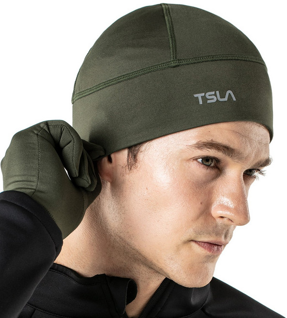테슬라 스컬캡 방한모자 자전거모자 TM-YZC01, 그린_GRN, 1개