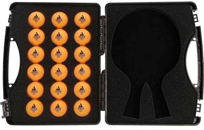 JOOLA 투어 휴대용 케이스 - 40mm 3스타 대회 탁구공 18개와 스탠다드 탁구 라켓 2개를 보관할 수 있는 공간이 패들 EVA 폼 안감이 내구성 높은 고밀도, 블루, 1개