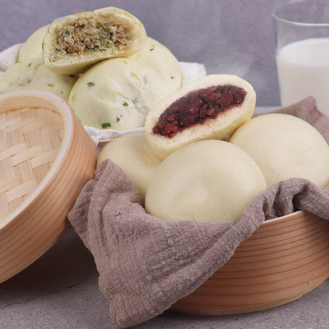 노랑 곱빼기 연구소 하나만 먹어도 배부른 김영덕 느린숙성 왕만두+왕찐빵, 2개, 500g