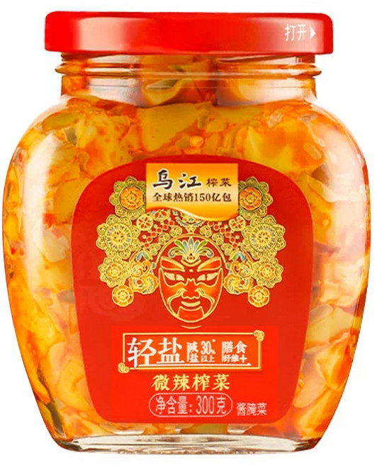烏江榨菜瓶裝榨菜 微辣口味 清脆爽口 開胃解膩 佐餐良伴, 300g, 2套