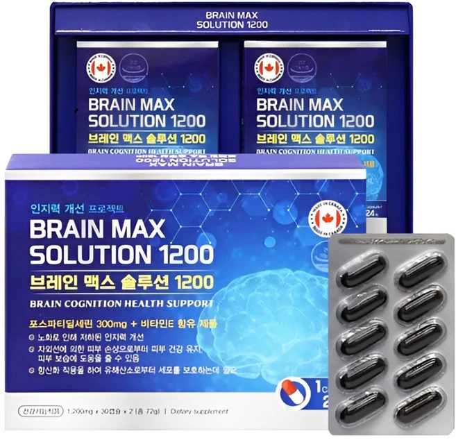 브레인 맥스 솔루션 1200, 2개, 60정 - 쿠팡