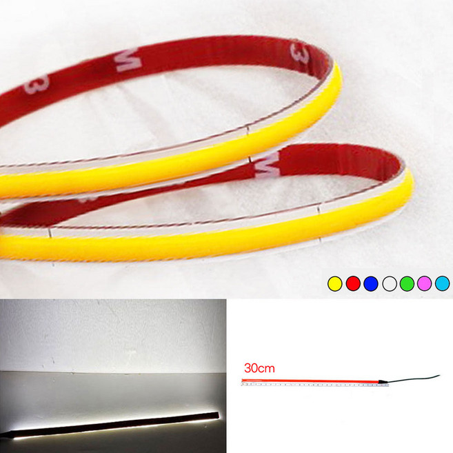 오토바이 튜닝 코브 LED 30cm 면발광바 초슬림 드레스업, 화이트, 1개