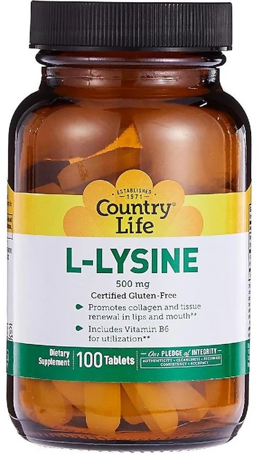 Country Life L-라이신(500mg) B-6 함유 100정, 1개 - 쿠팡