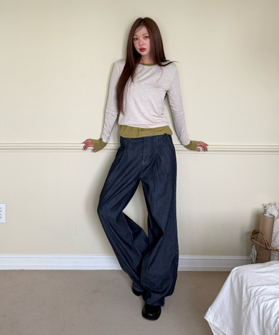 셀렙샵에디션 CELEBSHOP EDITION 26SS 드레시 투턱 D 데님 2077563859 949064