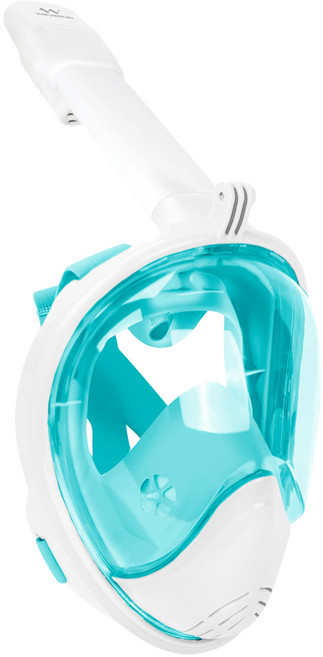 위베런 스노쿨링 마스크 이지브리더 4세대 풀페이스 스노클링 장비 일체형 물안경 세트, 민트