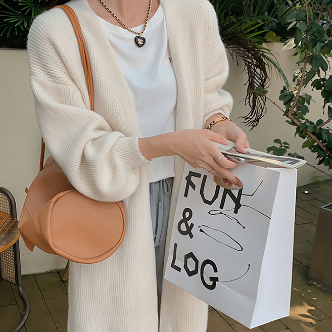 마켓에이 여성용 퍼프 슬리브 루즈 롱 가디건 R