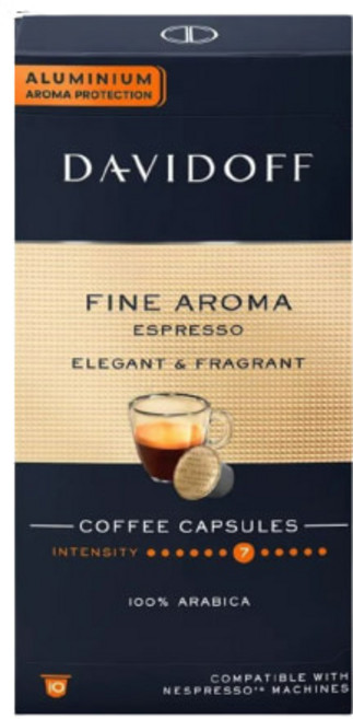 네스프레소 캡슐커피 다비도프 파인 아로마 에스프레소 엘레강트&향기로운 10캡슐, 5ml, 5g, 1, 10