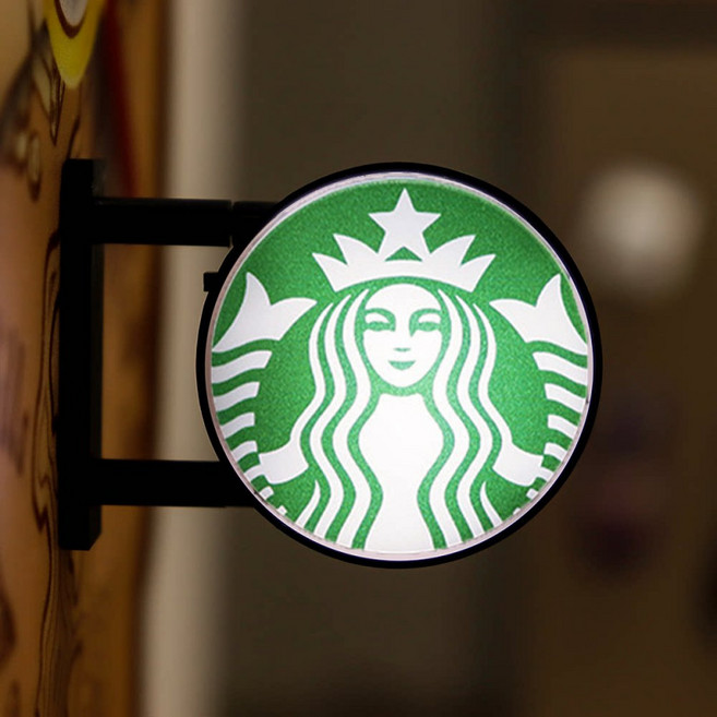 냉장고 자석 전자 간판 조명 자석식 야간 LED 조명 박스 편의점 인테리어 소품 실용적 디자인, 표준스타벅스