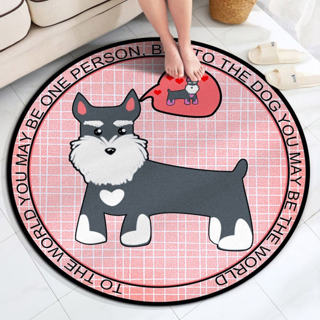 원형러그-미니어쳐 슈나우져 (지름 160cm) 특대형/ 국내 당일발송 신데렐라 데코