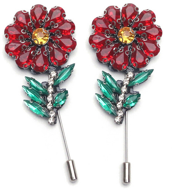 (1+1)BM06 어버이날 스승의날 큐빅 카네이션코사지 브로치