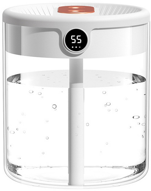 伊德萊斯 智能雙噴加濕器 2000ML 數顯濕度 納米霧化水氧機 空氣清淨機 靜音加濕機 噴霧器, 粉色, AH-601C-2