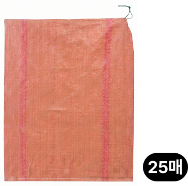 다온홈 재사용 가능한 조임끈 마대 자루 80kg 25매, 1세트, 적갈색