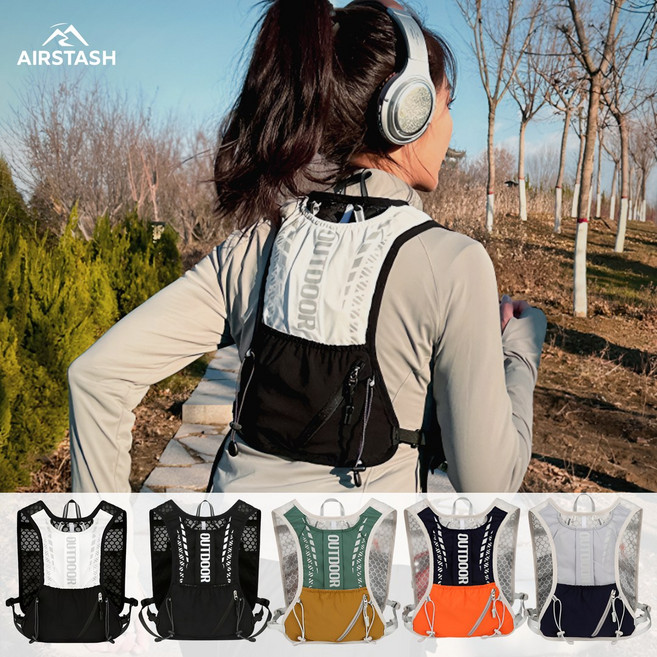 [160g 초경량] 에어스테시 트레일러닝 조끼 베스트 조깅 마라톤 등산 트래킹 백팩, 써밋 화이트 (Summit White), 1개