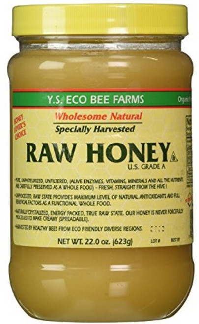 Ys Bee Farms 생 꿀 Raw Honey 22oz, 623g, 3개