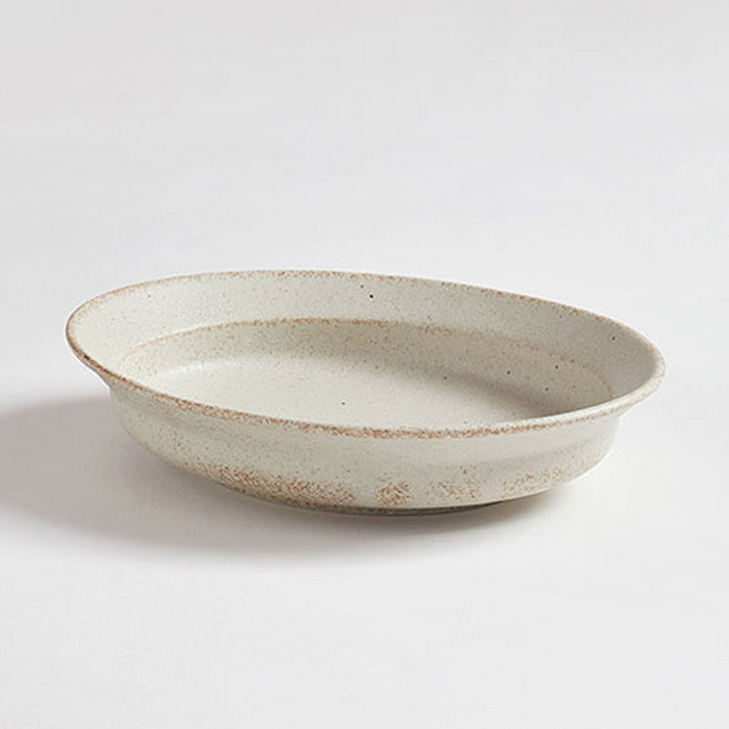 [유포] 일본 내츄럴샌드 도자기 파스타 메인 타원볼 23.7cm 샐러드 국물있는 요리 플레이팅 접시