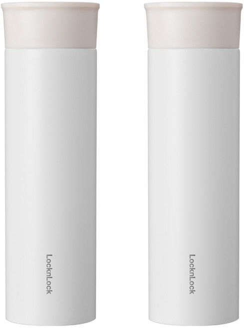 락앤락 슬림핏 스크류 텀블러, 2개, 400ml, 화이트