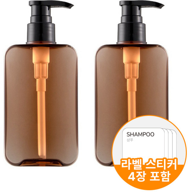 픽커스 반투명 브라운 샴푸 샤워젤 공병, 200ml, 2개