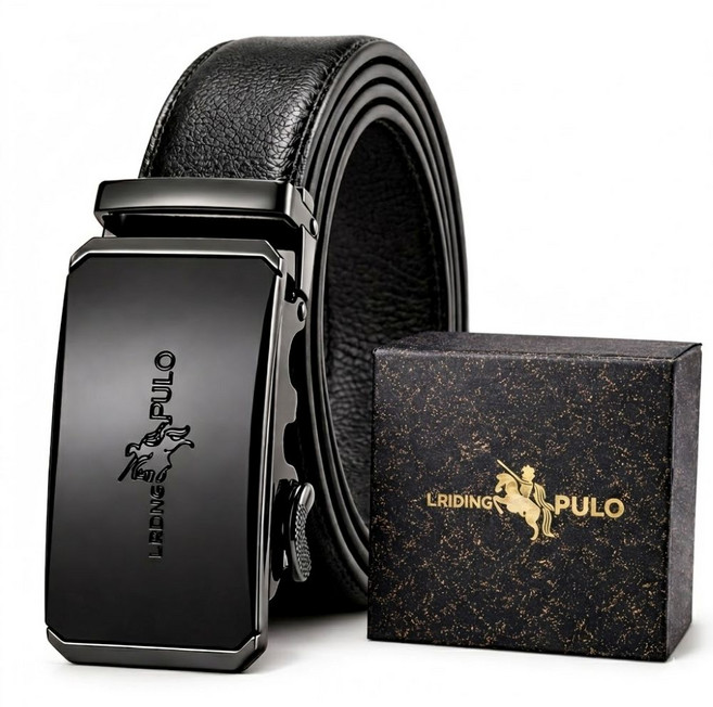 모어픽 캐주얼 원터치 가죽 벨트