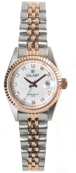 갤럭시 5기압 커플시계 여자 메탈손목시계 QT7013FE