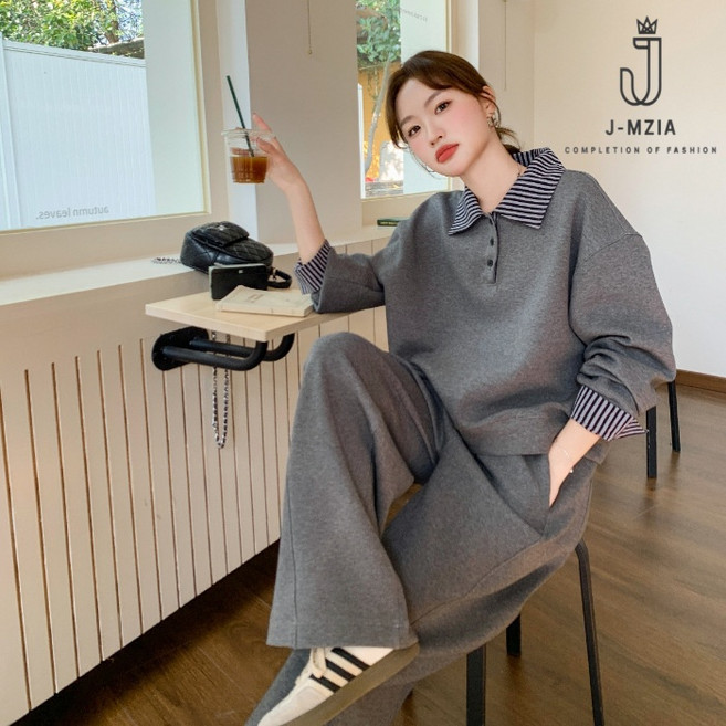 제이엠지아 NEW 가을 겨울 빅사이즈 패션 날씬해 보이는 트레이닝 세트 150KG