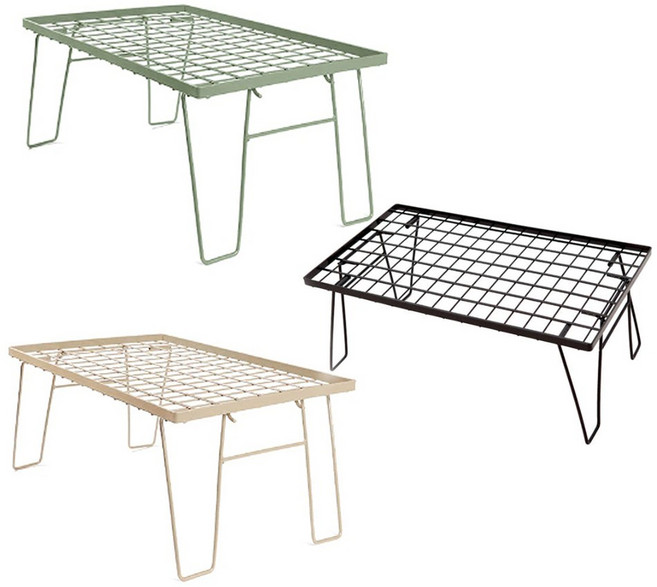 스매쉬 캠핑 접이식 테이블 쉘프 쿨러스탠드 탄 카키 철재 받침대 간편한 휴대용 폴딩 받침대, 접이식테이블 카키색