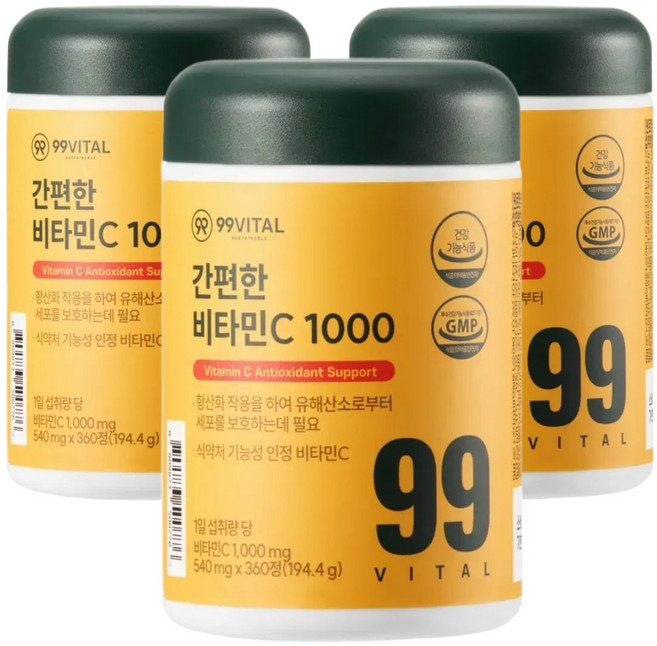99바이탈 간편한 비타민C 1000, 3개, 360정