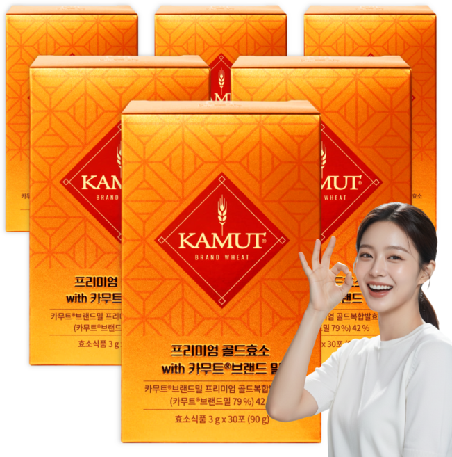 본사직배송 프리미엄 골드 카무트효소 100% 브랜드밀 곡물 발효, 90g, 6개