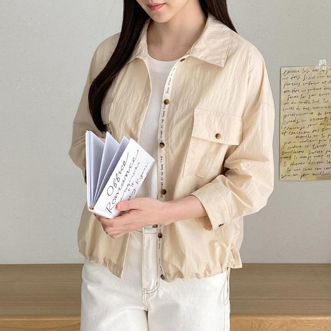 옷자락 여자 여름 캐주얼 오버핏 셔츠형 야상 바스락 자켓