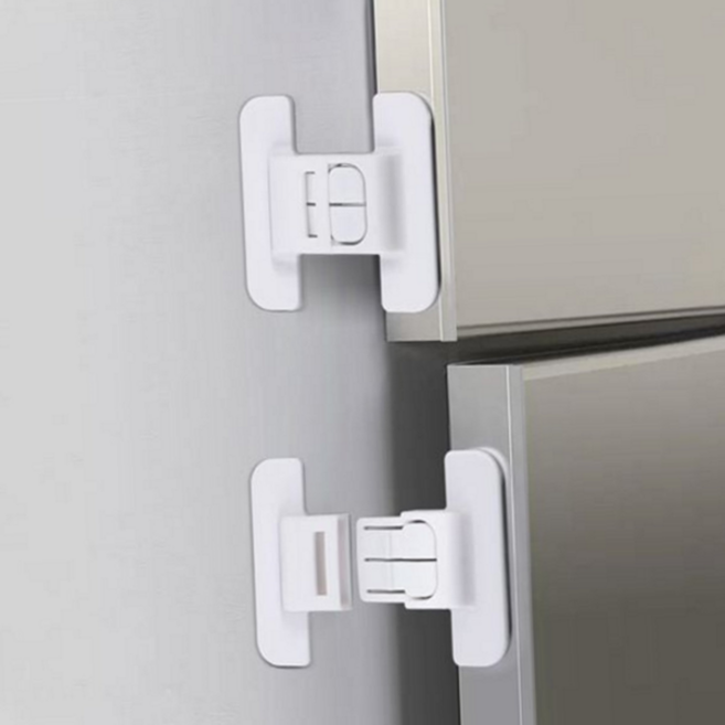 커버풀 냉장고 문 열림 방지 안전 잠금 장치 아기 유아 서랍 싱크대 서랍장 창문 고정, 화이트, 1개