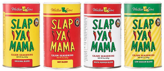 Slap Ya Mama 슬랩야마마 루이지애나 케이준 시즈닝 오리지널+핫+화이트 페퍼+저염= 4종 버라이어티 팩, 1개
