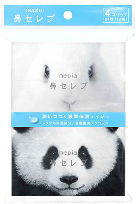 Nepia 鼻セレブ 超柔保濕面紙 4包入, 1個, 24片