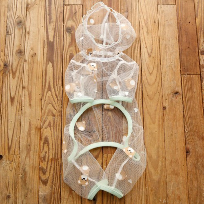 강아지 해충방지옷 메쉬 올인원 진드기 버그가드, 곰돌이, 1개