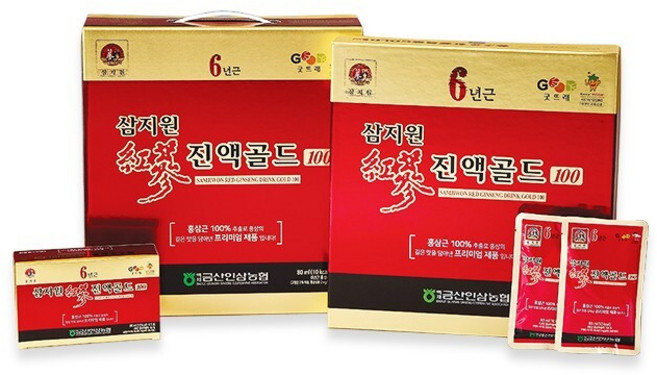 6년근 삼지원 홍삼진액골드 100 80ml x 30포, 30개