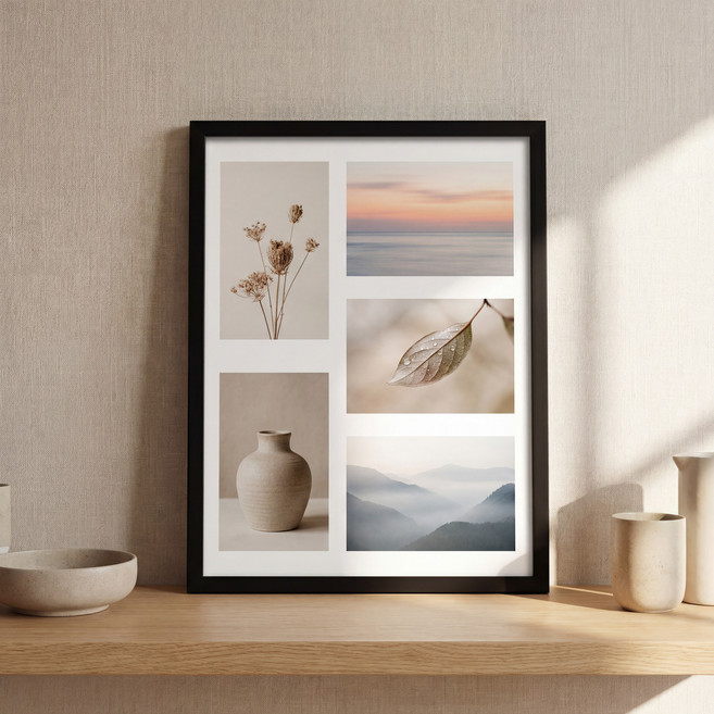 매트액자 분할 액자 벽걸이 액자 프레임 돌잔치 본식 결혼식 가족사진 4x6 5x7, 1개, 블랙