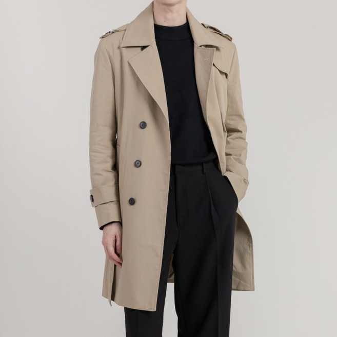 남자 더블 트렌치코트 봄 가을 간절기 바바리자켓 5Color