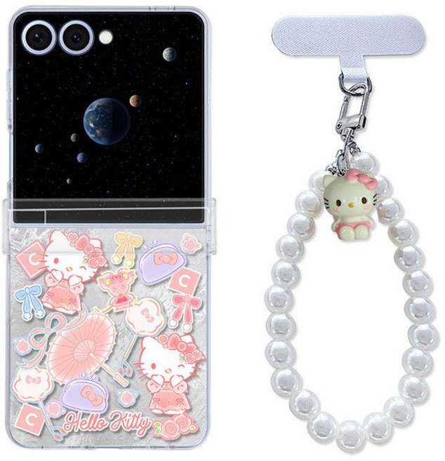 갤럭시z플립7 z플립5 z플립6 힌지보호 투명실리콘 안경 쓴 고양이 핸드폰케이스