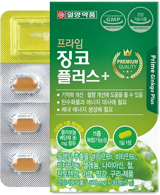 일양약품 프라임 징코 플러스, 30정, 1개 - 쿠팡