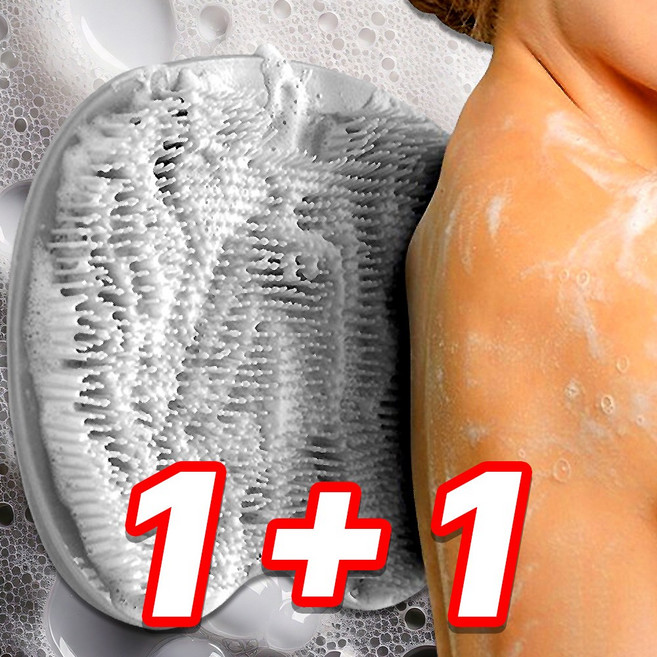 필모어 초간단 부착식 셀프 등밀이 매트 만능 바디 세척, 1세트, 라이트그레이, 2개입