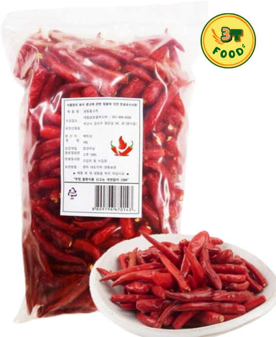 왕부정 베트남 냉동고추 쇼미라 1kg 1봉지, 2개