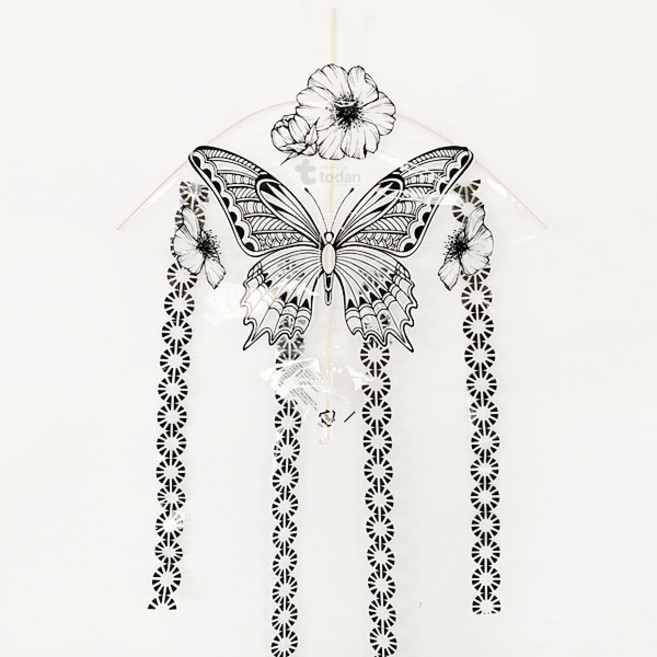 [토단] 컬러링연 나비 가오리연만들기 색칠놀이, 얼레추가, 1개