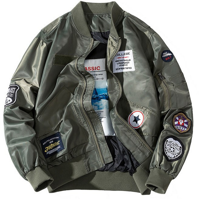 제이피엠 남자 와펜 패치 항공점퍼 MA1 블루종자켓 누빔점퍼 아우터 봄 가을 겨울 착용가능 와펜장식 포인트 빅사이즈 GA19