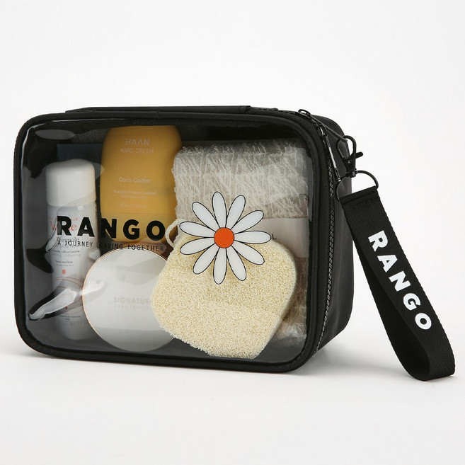 랑고 어썸스트랩 투명 화장품 파우치 비치 여행용 어린이집 파우치