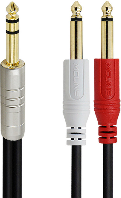 맥라인 ST 5.5(6.3) - 2 모노 TRS to 2TS 스테레오 Y 케이블 앰프 키보드 믹서 인서트 연결선 McLine MC-PA06, 1개, 10m