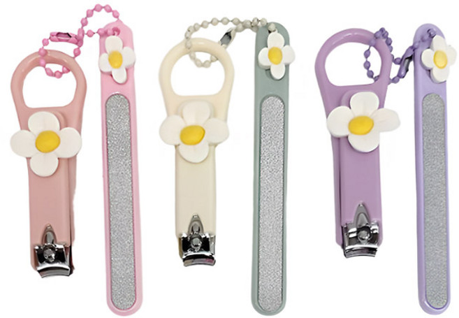 MDC 데이지 손톱깍이세트 / 네일파일 포함 휴대용 예쁜손톱깍이, 1개, 핑크세트