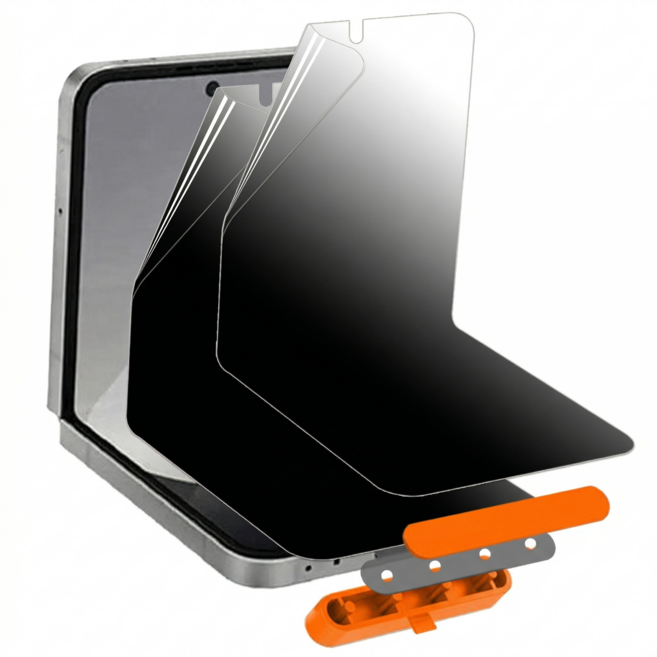 키큰기린 사생활보호 무광택 지문방지 종이질감 저반사 내부액정 보호필름 부착 가이드툴, 2개