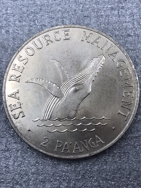 희귀 동전 BU-1980 통가왕의 머리 돌고래 2 판가 FAO 대형 니켈 코인